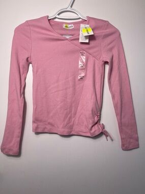 Epic Threads Gir’s Pink Long Sleeve Kids Top with Side Tie Size M(10-12) NWT